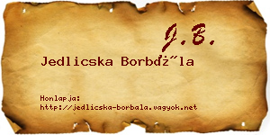 Jedlicska Borbála névjegykártya